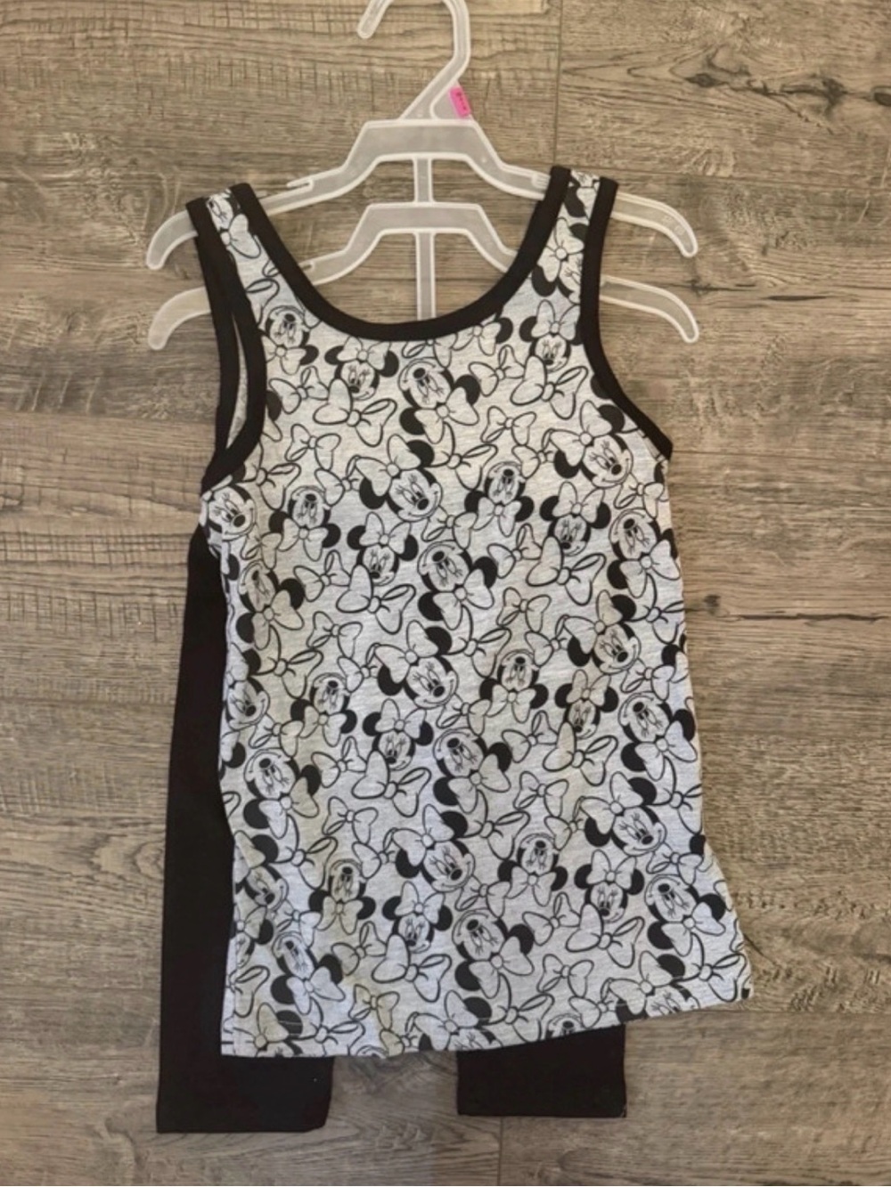 Disney Girls Black & White Minnie Mouse Tank Top
